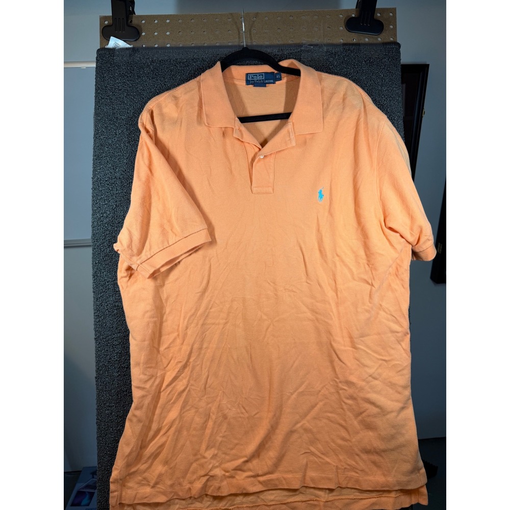 Polo Ralph Lauren Polo Shirt Mens XL Orange Short Sleeve Pique Cotton Pony Logo